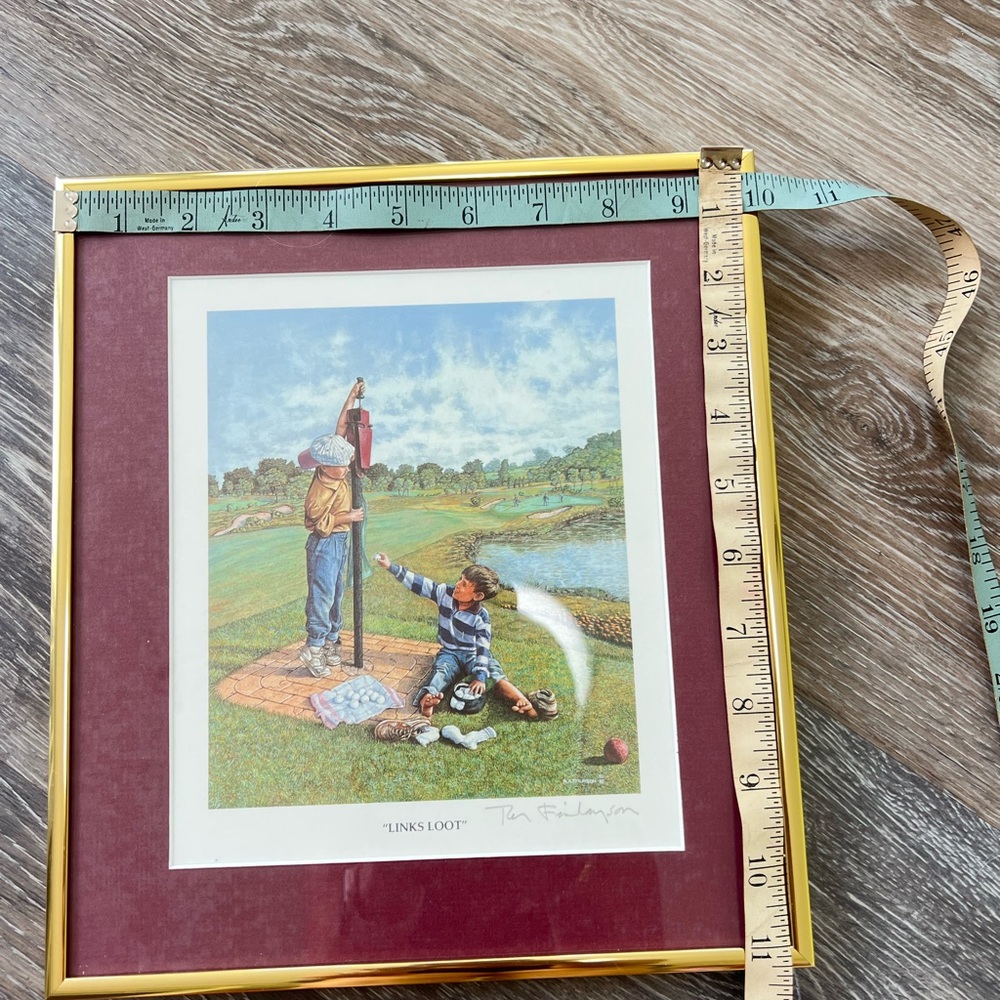Framed Golf Artwork with Gold Frame